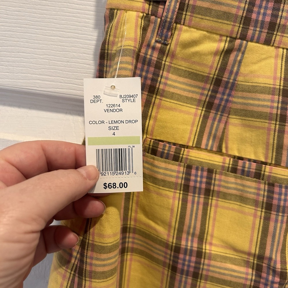 BB Dakota Yellow Plaid Mini Skirt Lemon Drop 4 NWT Grunge Whimsigoth Preppy Y2K - Picture 5 of 8